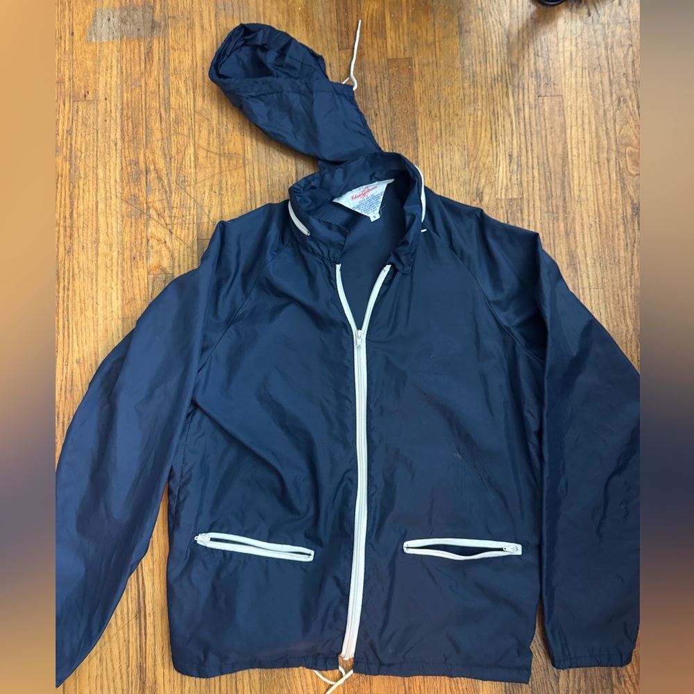 (VTG) Men's Navy Windbreaker Jacket